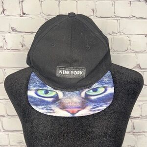 ALIENS OF BROOKLYN CAT BALL CAP HAT BLACK PURPLE